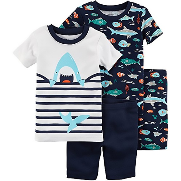 Carters Baby Boys 1-Piece Shark Snug Fit Cotton Footless Pajamas
